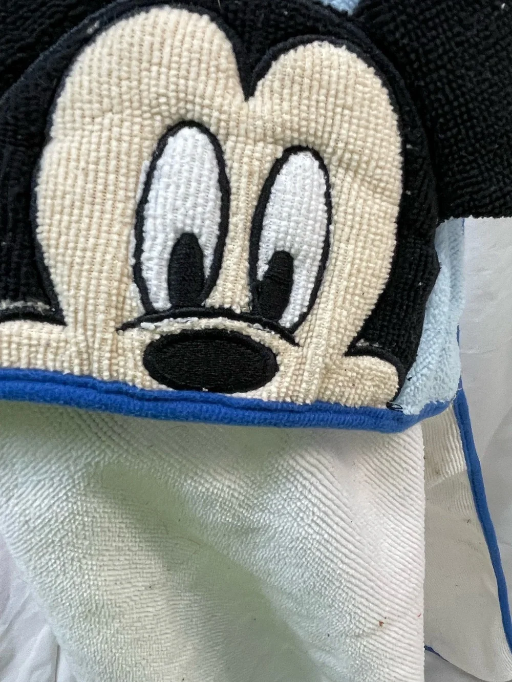 Disney Baby Hooded Towel with Mickey Mouse - White & Blue OSF